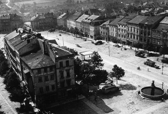 Soubor historických domů Krecl na Masarykově náměstí v Jihlavě.