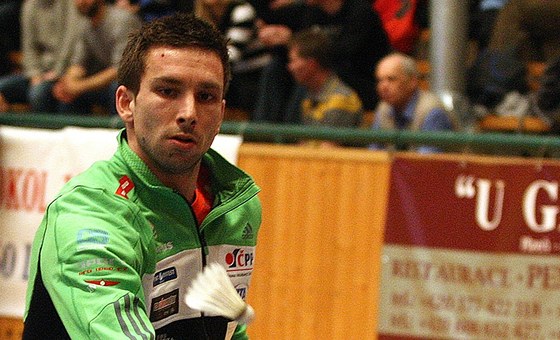 Petr Koukal bhem mistrovství republiky v badmintonu