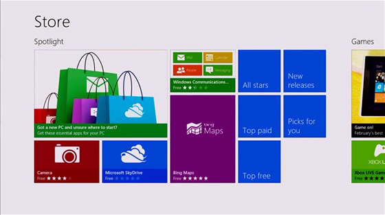 Windows Store je centrem všech Metro aplikací a zároveň i jedinou cestou, jak