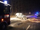 Tragická nehoda kamionu a passatu u Buchlovic.
