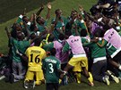 OSLAVNÉ KOLEKO. Hrái Zambie vklee slaví vítzství na Africkém poháru národ.