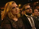 Adele a její pítel Simon Konecki na pedávání cen Grammy (2014)
