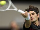 výcarský tenista Roger Federer ve finále turnaje v Rotterdamu.