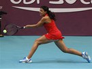 NÁRONÝ ÚDER. Francouzská tenistka Marion Bartoliová bhem duelu s Klárou