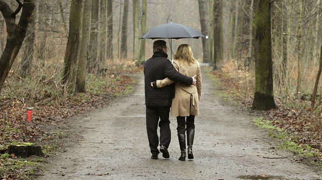 Christian Wulff na procházce se svojí ženou Bettinou (27. ledna 2008)