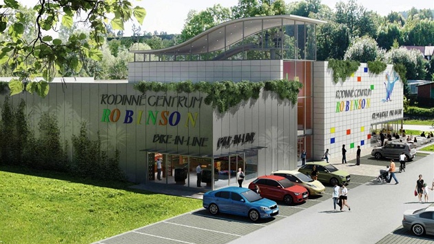 Zábavní centrum Robinson vznikne poblíž cyklostezky podél řeky Jihlavy nedaleko Pražského mostu.