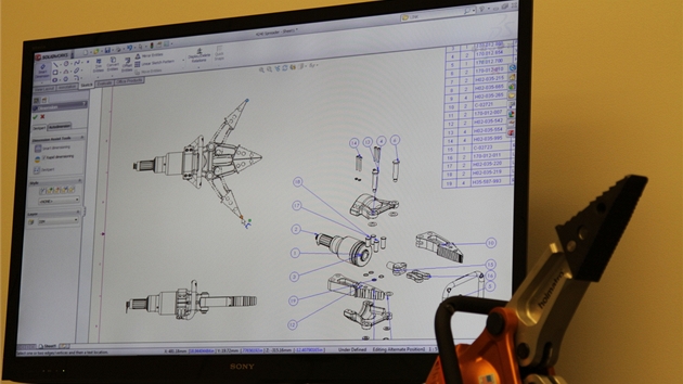 Prostedí programu SolidWorks. Výrobní výkres s rozkresem jednotlivých ástí a