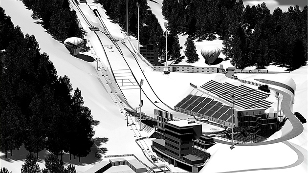 Skokanský areál na Je�t�du. Mistrovství sv�ta se tu konalo v roce 2009. 