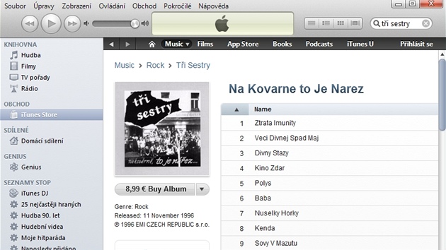 Bez instalace programu iTunes v internetovém obchod iTunes Store hudbu, filmy