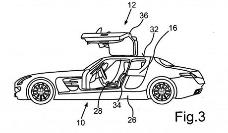 Nkresy tydveovho Mercedesu SLS AMG z patentovho adu