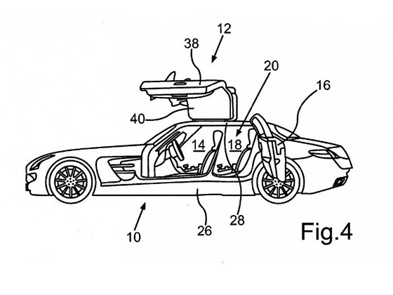 Nákresy tydveového Mercedesu SLS AMG z patentového úadu
