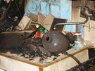 Kuchyn panelákového bytu v Jiín poniená výbuchem a poárem varny pervitinu