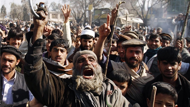 Protesty proti splen kornu americkmi jednotkami v Afghnistnu (23. nora 2012)