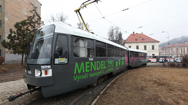 Ktem tramvaje pipomínající otce genetiky v Brn zaal rok Gregora Johanna