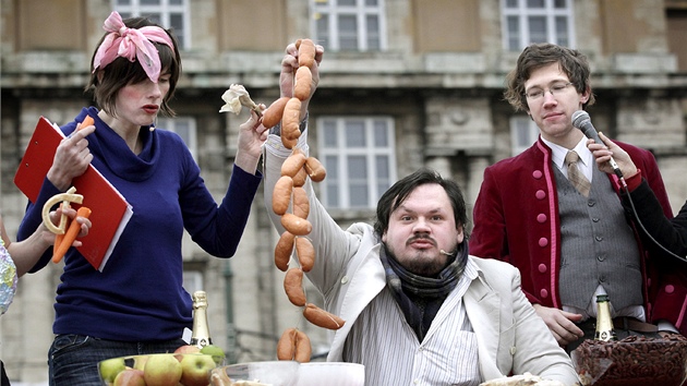 Studenti bhem protestního týden neklidu na praském námstí Jana Palacha (29.