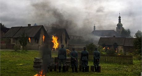 Z natáení filmu Lidice.