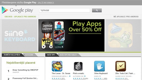 Obchod Google Play sdílí informace o zákaznících.