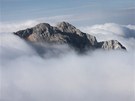 Výhled pi zdolávání posledné ásti výstupu na Triglav, nejvyí horu Slovinska