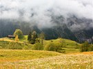 Letní horská louka ve výcarském Kanderstegu