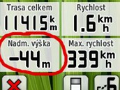 Nadmořská výška v Baku podle mojí GPS