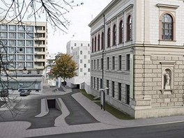Parkovac dm v Panensk ulici - vjezd z Husovy ulice