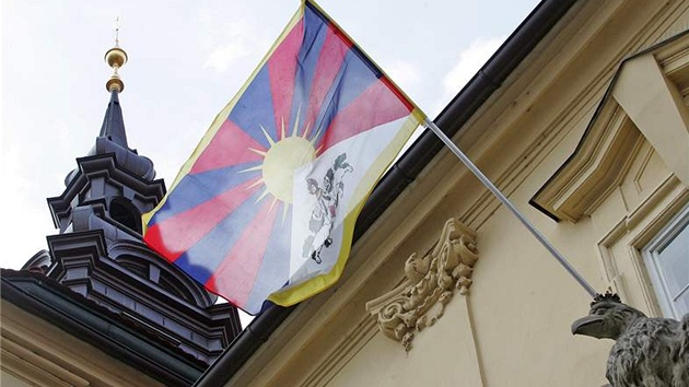 Na budov brnnské Nové radnice zavlála tibetská vlajka