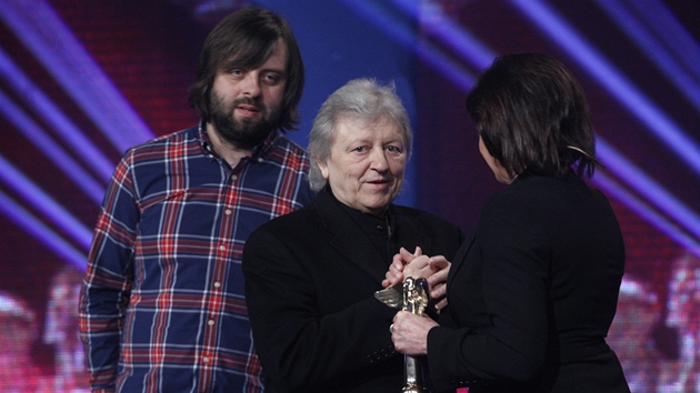 Leopardí Marta Jandová a slávik Richard Müller pi udílení cen Andl