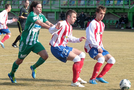 Momentka z druholigového utkání mezi stíkovskými Bohemians a Brnem.