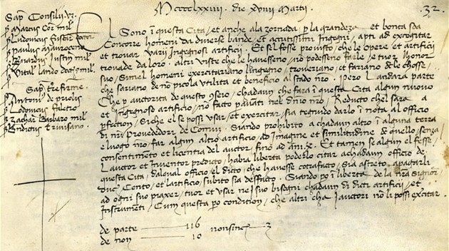 Kopie benátského zákona z 19. b�ezna 1474