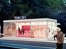 Tram café - návrh pestavby funkcionalistické zastávky na Obilním trhu v Brn.