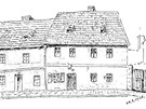 Jedna z kreseb Ernsta Hennricha starých dom v Jirkov.
