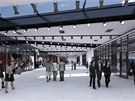 Vizualizace plánované budoucí podoby interiéru olomouckého zimního stadionu.