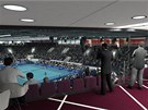 Vizualizace plánované budoucí podoby interiéru olomouckého zimního stadionu,...
