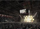 Vizualizace plánované budoucí podoby interiéru olomouckého zimního stadionu,...