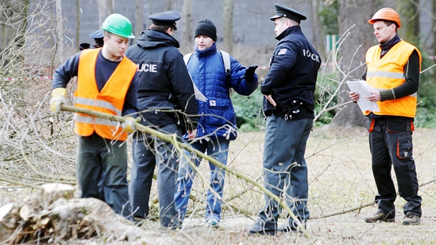 Loni v záí vysvtloval Frantiek Brendl zámry lidem pímo v parku. Zejm málo, protesty pokraují.