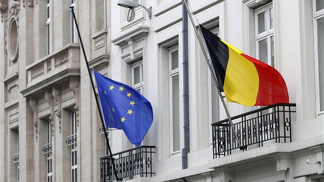 Cel Belgie sthla vlajky na pl erdi (16. bezna 2012)