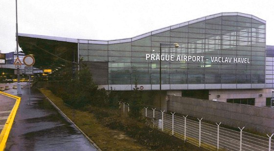 Návrh nápisu na budově pražského letiště Václava Havla