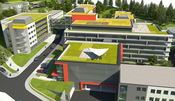 Vizualizace modernizovaného areálu nemocnice v Náchodě