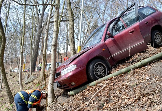 Jednadvacetiletá idika skonila se svým osobním vozem ve stráni nad bazénem