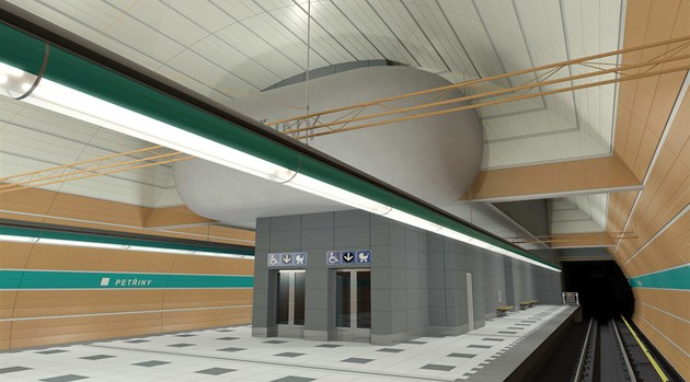 Vizualizace stanice metra Petiny