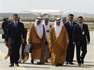 Delegace ze Spojených arabských emirát po píletu do Bagdádu. Irácká metropole