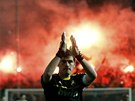 Branká Casillas z Realu Madrid slaví tvrtfinálové vítzství nad APOELEM