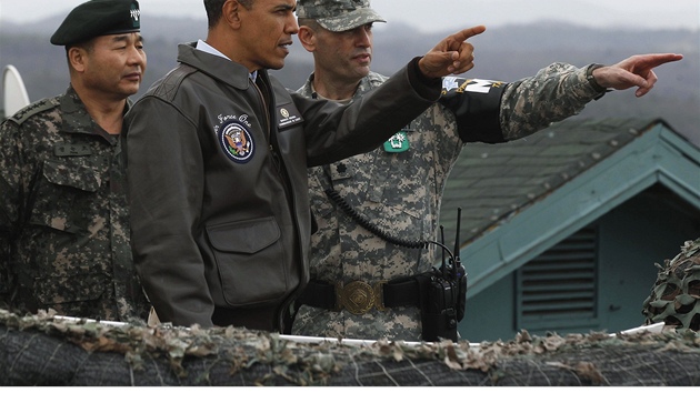 Barack Obama navtvil demilitarizovanou znu mezi Jin a Severn Koreou. 