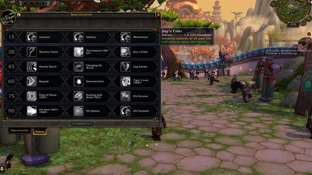 World of Warcraft: Mists of Pandaria - Takhle vypadají pedlané talenty. 