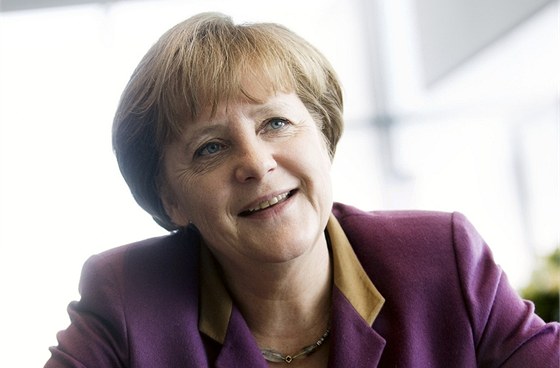 Kancléka Angela Merkelová pi exkluzivním rozhovoru pro LN
