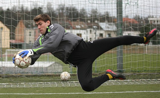 Jan Kotnour na tréninku týmu FC Vysoina Jihlava.