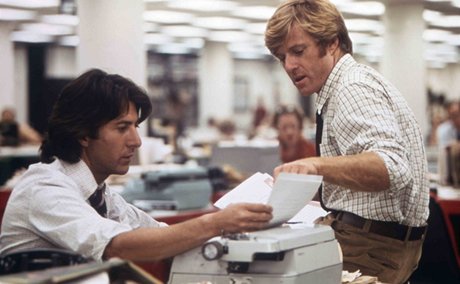Dustin Hoffman a Robert Redford ve filmu Vichni prezidentovi mui (1976)