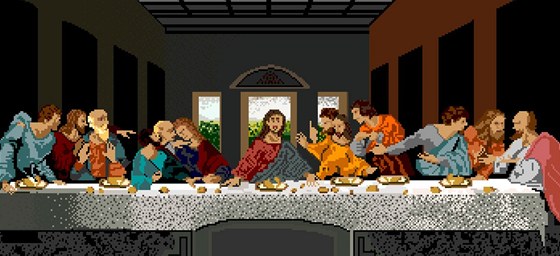Poslední večeře Páně v 8-bitové grafice