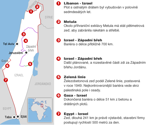 MAPA: Izraelsk bariry