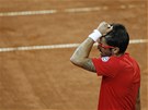 SRBSKÝ SMUTEK. Srbský tenista Janko Tipsarevi smutní po vyazení z Davis Cupu.